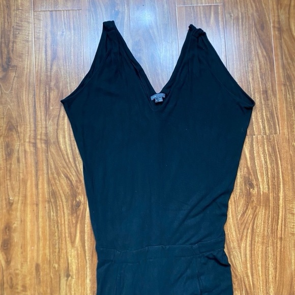 Vince Women's Black Tank V Neck Ponte Stretch Skinny Jumpsuit Size Medium Boho - Picture 6 of 16